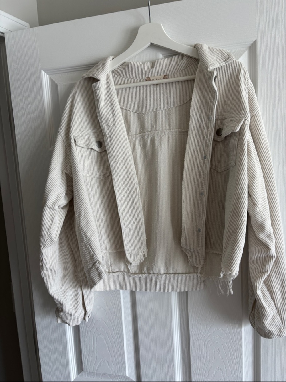 Altar'd State Cream Corduroy Shacket Jacket